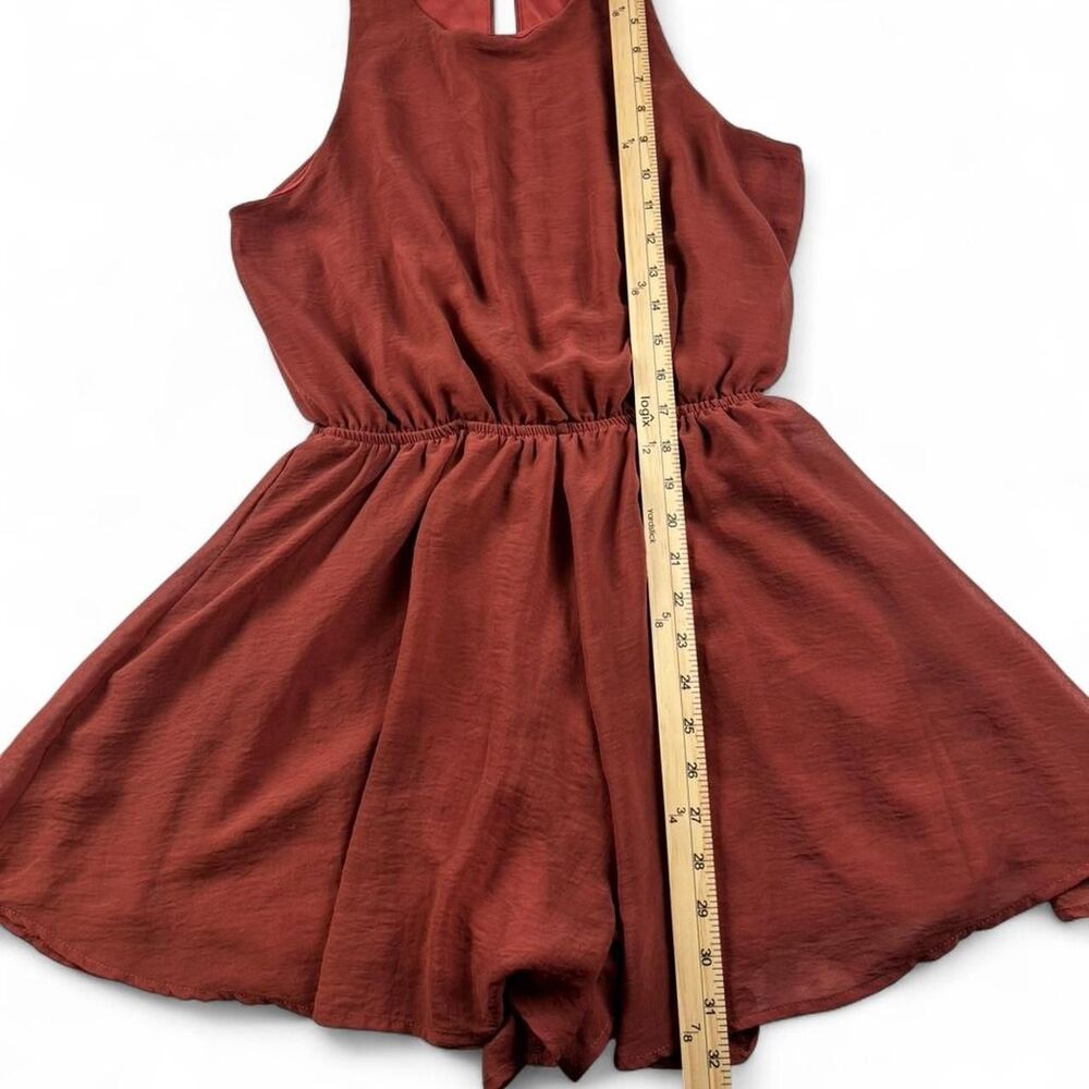 Final Touch Women’s Burnt Orange Romper Cut-Out Back Size Large - Picture 5 of 7